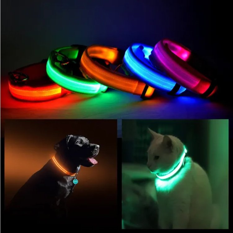 LED Pet Safety Collar – 1000ft Visible, Rechargeable Night Glow Halo for Dogs & Cats