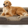 Orthopedic dog sofa bed in grey, size Large