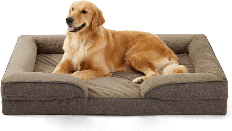 Orthopedic dog sofa bed in grey, size Large