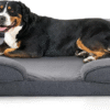Orthopedic dog sofa bed in grey, size Large