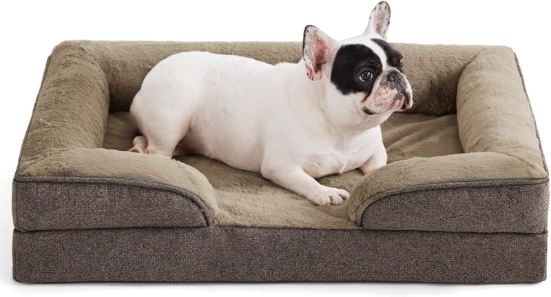Orthopedic dog sofa bed in grey, size Large