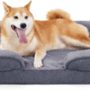 Orthopedic dog sofa bed in grey, size Large