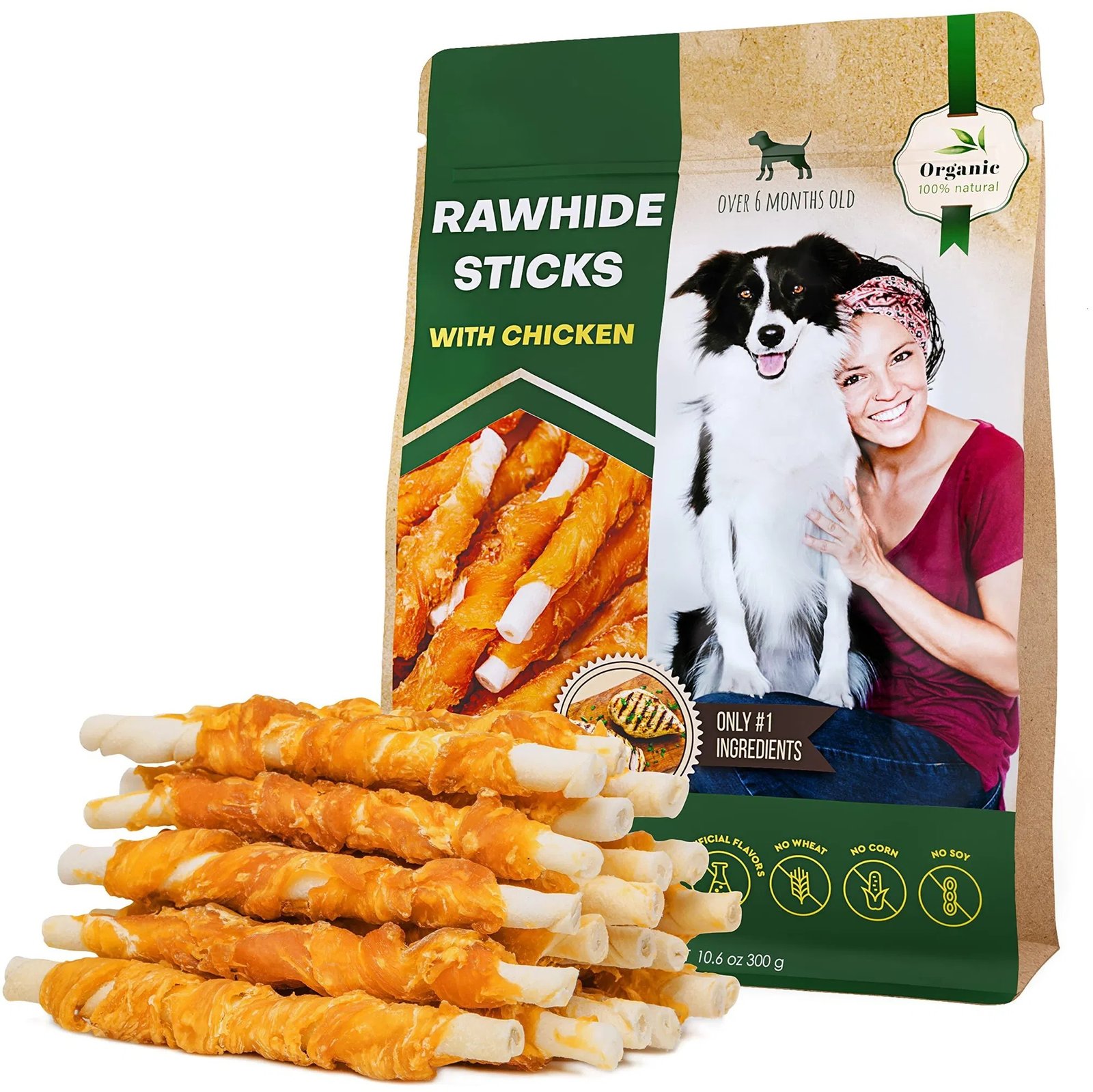 Chicken-Wrapped Dog Sticks – Grain-Free Natural Chews for Training & Treats