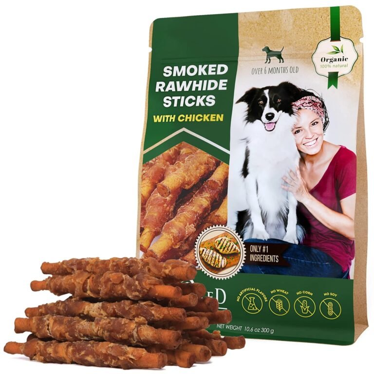 Smoked Rawhide Sticks Wrapped in Chicken – All-Natural, Grain-Free Chews for Dogs